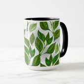 緑茶の継ぎ目のないパタ葉ーン マグカップ (正面右)