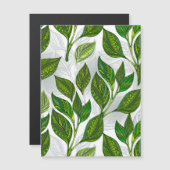 緑茶の継ぎ目のないパタ葉ーン マグネット招待状 (正面/裏面)