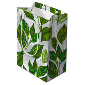 緑茶の継ぎ目のないパタ葉ーン ミディアムペーパーバッグ (裏面アングル)
