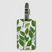 緑茶の継ぎ目のないパタ葉ーン ラゲッジタグ (正面縦)