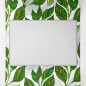 緑茶の継ぎ目のないパタ葉ーン 三つ折りクリスマスカード (内部中)