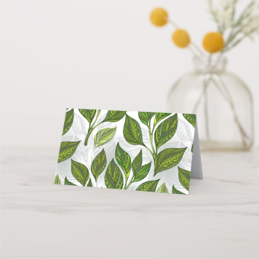 緑茶の継ぎ目のないパタ葉ーン 予約カード (正面)