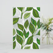 緑茶の継ぎ目のないパタ葉ーン 便箋 (スタンド正面)