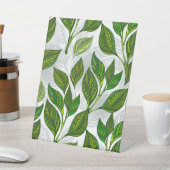 緑茶の継ぎ目のないパタ葉ーン 台座サイン (インサイチュ)