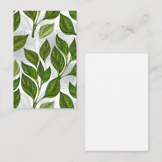 緑茶の継ぎ目のないパタ葉ーン 名刺 (正面/裏面)