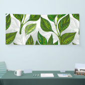 緑茶の継ぎ目のないパタ葉ーン 横断幕 (トレードショー)