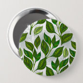 緑茶の継ぎ目のないパタ葉ーン 缶バッジ (正面&裏面)