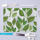 緑茶の継ぎ目のないパタ葉ーン 薄葉紙 (クラフト)