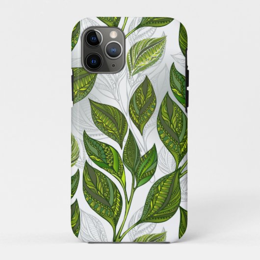 緑茶の継ぎ目のないパタ葉ーン Case-Mate iPhoneケース (裏面)