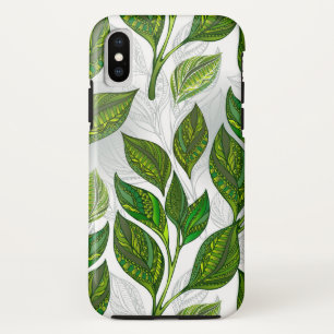 緑茶の継ぎ目のないパタ葉ーン iPhone XSケース