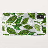 緑茶の継ぎ目のないパタ葉ーン Case-Mate iPhoneケース (裏面(横))