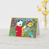 緑茶グリーティングカード カード (黄色い花)