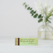 緑茶テーマ名刺ハングタグ スキニー名刺 (スタンド正面)