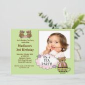 緑茶パーティーの誕生日パーティーの招待 招待状 (スタンド正面)