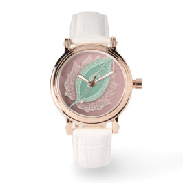 緑茶リーフAIアート 腕時計