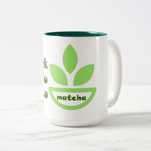 緑茶応援:ありがとうMatcha ツートーンマグカップ (正面右)