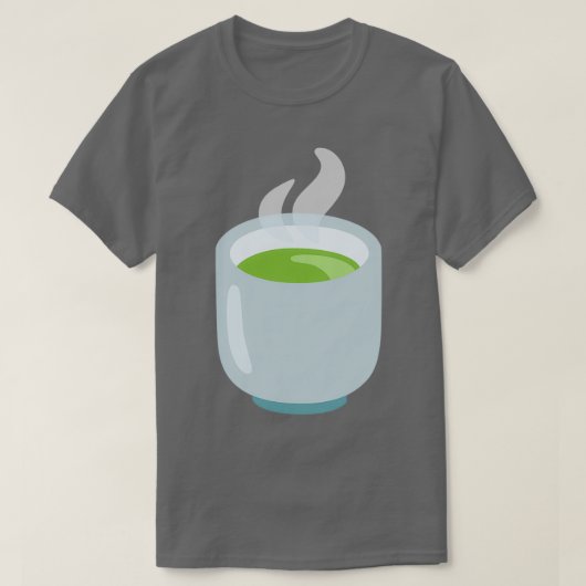 緑茶抹茶お茶取り手なし茶碗 Tシャツ (デザイン正面)