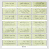 緑茶淡い色の個別住所 シール (シート)