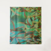 緑茶色と茶色の籠のスタイルは乾燥した藁に似ている タペストリー (正面)