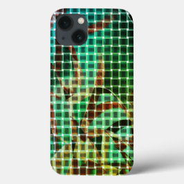 緑茶色のスタイルのかごは、乾いたわらに似ている iPhone 13ケース