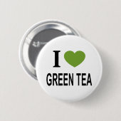 緑茶❤️が大好きなハートの緑茶 缶バッジ (正面&裏面)