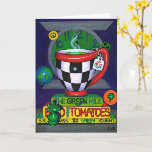 緑茶 カード (黄色い花)