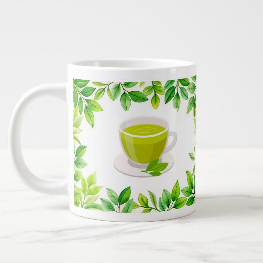 緑茶 ジャンボコーヒーマグカップ (左)