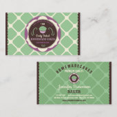 緑茶 ブラウン 幾何学的な カップケーキシェフ 名刺 (正面/裏面)