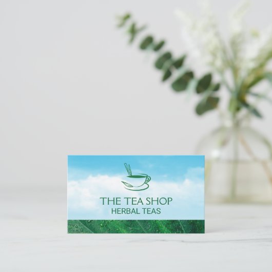 緑茶 |雲と葉 名刺 (スタンド正面)