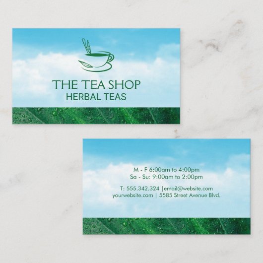 緑茶 |雲と葉 名刺 (正面/裏面)