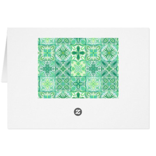 緑華美と白のタイル (裏面横)