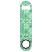 緑華美と白のタイル スピード栓抜き (裏面)