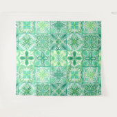 緑華美と白のタイル タペストリー (正面(横))