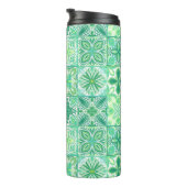 緑華美と白のタイル タンブラー (回転右)