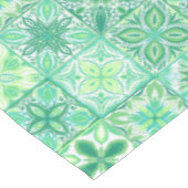 緑華美と白のタイル テーブルクロス (アングル)