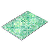 緑華美と白のタイル ノートブック (左側)