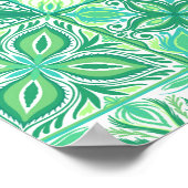 緑華美と白のタイル ポスター (角)