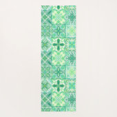 緑華美と白のタイル ヨガマット (裏面)