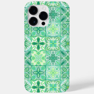 緑華美と白のタイル Case-Mate iPhone 14 PRO MAXケース