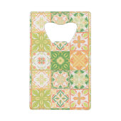 緑華美と黄色のタイル クレジットカード栓抜き (裏面)