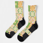 緑華美と黄色のタイル ソックス (左)