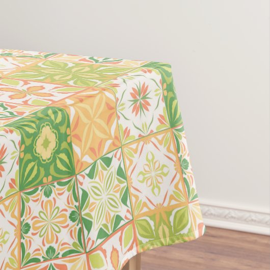 緑華美と黄色のタイル テーブルクロス (インサイチュ)