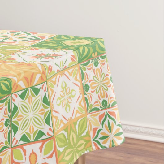 緑華美と黄色のタイル テーブルクロス (インサイチュ)