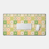 緑華美と黄色のタイル デスクマット (キーボード&マウス)