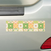 緑華美と黄色のタイル バンパーステッカー (車上)
