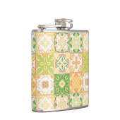 緑華美と黄色のタイル フラスク (右)