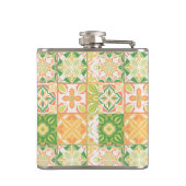 緑華美と黄色のタイル フラスク (裏面)