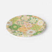 緑華美と黄色のタイル ペーパープレート (アングル)