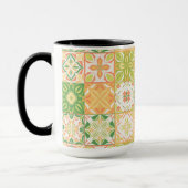 緑華美と黄色のタイル マグカップ (左)