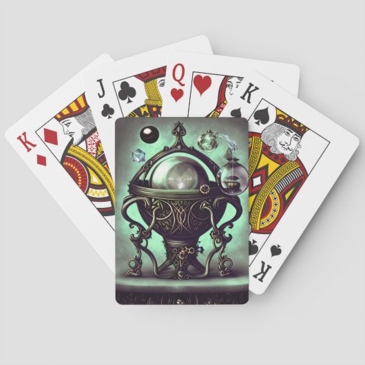 緑華美のクリスタルボールと球体のコードロン トランプ (裏面)